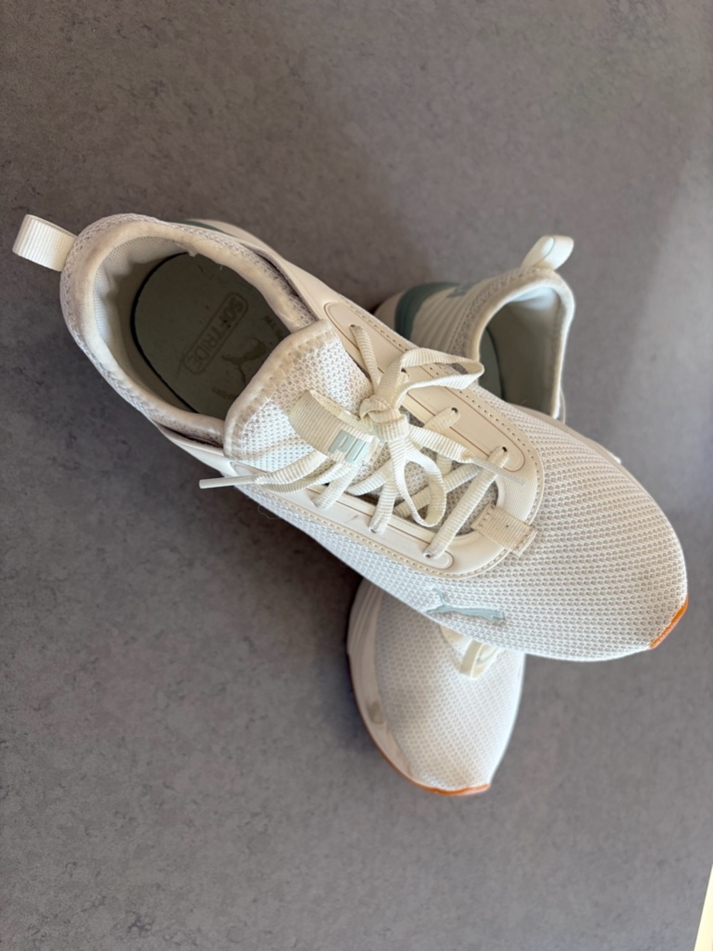 Puma Women’s White Athletic Sneakers with Light Blue